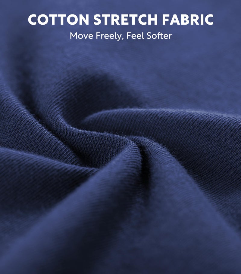 DAVID ARCHY Mens Pajamas Set - Soft Pj Sets for Men Long Sleeve Pajamas Men Cotton Mens Pjs Sets Loungewear with Pockets Navy Blue - Image 2